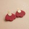 Boucles d'oreille résine pétales de fleur rouge  - Bijou tendance