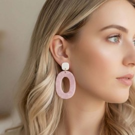 Boucles d'oreille maxi Ô rose pâle  - Bijou tendance