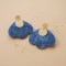 Boucles d'oreille pétales de fleur bleu  - Bijou tendance