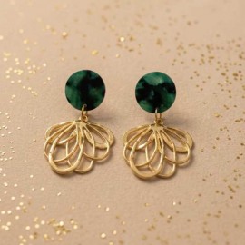 Boucles d'oreille fleur pendantes - Bijou tendance