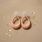 Boucles d'oreille bohèmes rose pêche  - Bijou tendance