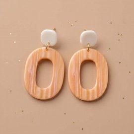 Boucles d'oreille maxi Ô abricot orange  - Bijou tendance