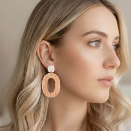 Boucles d'oreille maxi Ô abricot orange  - Bijou tendance