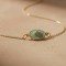 Bracelet médaillon émaillé vert mint doré - Bijou fin