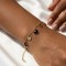 Bracelet charms coeurs doré noir - Bracelet breloques