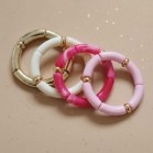 Bracelets élastiques rose doré crème "Sweet glam"