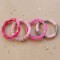 Bracelets joncs élastiques rose gris argent "Pink Mood"
