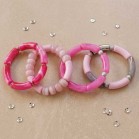 Bracelets joncs rose gris argent "Pink Mood"