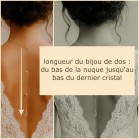 Collier dos nu Swarovski pendentif goutte de cristal "Aubrey" - Bijou mariage