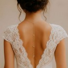 Collier dos nu Swarovski pendentif goutte de cristal "Aubrey" - Bijou mariage