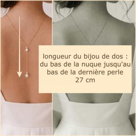 Collier dos mariage perles nacrées et cristal "Joy"  Bijou mariée personnalisable