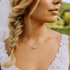 Collier dos nu doré champêtre chic pour robe de mariée dos nu feuille "Ainoha" Bijou mariage personnalisable
