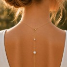 Collier de dos mariée perles en cascade "Anaé" Bijou mariage