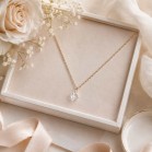 Collier mariage pendentif strass zircon minimaliste "Erin" - Bijou mariage personnalisable