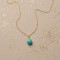 Collier Pendentif Goutte en Amazonite Naturelle — Chaîne Acier Inoxydable Doré