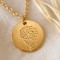 Collier médaille fleur gravée - Bijou précieux 