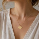 Collier pendentif gingko - Bijou précieux 