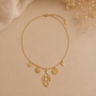 Collier charms pendentifs doré "Magdalena" - Bijou créateur