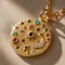 Collier bohème chic doré zircons colorés