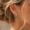 Boucles d'oreille discrètes bleu céladon et turquoise - Bijou précieux