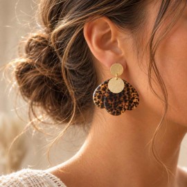 Boucles d'oreilles "Pétale Fauve" - Bijou tendance inspiration sauvage