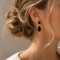 Boucles d'oreille vitrail noir et or - Bijou précieux