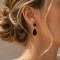 Boucles d'oreille vitrail noir et or - Bijou précieux