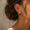 Boucles d'oreille discrètes rouge blanc or - Bijou précieux