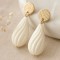 Boucles d'oreilles bohème chic goutte ivoire