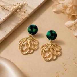 Boucles d'oreille fleur pendantes - Bijou tendance