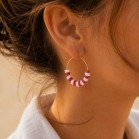 Boucles oreille marinière rouge blanc "Candy Summer " Boucles d'oreille bohèmes