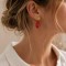 Boucles d'oreilles bohème chic goutte rouge