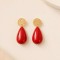 Boucles d'oreilles bohème chic goutte rouge