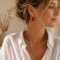 Boucles d'oreilles bohème chic goutte rouge