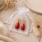 Boucles d'oreilles bohème chic goutte rouge