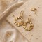 Boucles d'oreilles bohème chic dorées à cercle plissé SOLEA