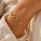 Bracelet maille dorée et brillants zircons – Acier inoxydable