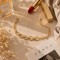 Bracelet maille dorée et brillants zircons – Acier inoxydable