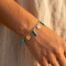 Bracelet charms bleu turquoise doré - Bracelet breloques