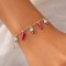 Bracelet breloques piment rose bleu- Bracelet charms