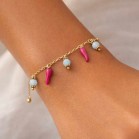 Bracelet breloques piment rose bleu- Bracelet charms