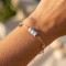 Bracelet breloques turquoise et lilas - Bracelet charms