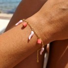 Bracelet breloques corail rose pâle - Bracelet charms
