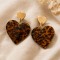 Boucles d'oreilles coeur léopard coeur doré - Bijou tendance 