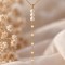 Collier cravate doré avec perles d’eau douce et chaîne fine "Louise"