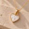 Collier cœur en nacre véritable doré acier inoxydable "Adèle" - Bijou précieux 