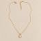 Collier cœur en nacre véritable doré acier inoxydable "Adèle" - Bijou précieux 