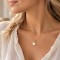 Collier cœur en nacre véritable doré acier inoxydable "Adèle" - Bijou précieux 