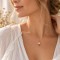 Collier nacre véritable et calcédoine rose "Capucine"
