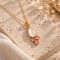 Collier nacre véritable et calcédoine rose "Capucine"